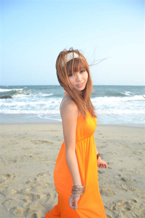 beautiful asian girl at the beach stock image image of asian beach 70479617