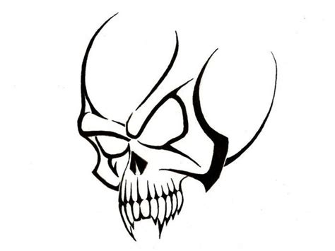 Simple Tribal Skull Tattoo Designs Clipart Best