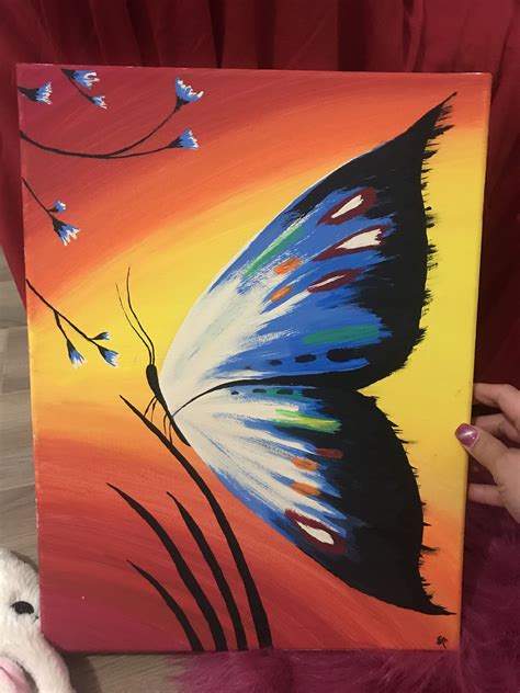 ‘butterfly Canvas Painting Painting Art Projects Butterfly Canvas