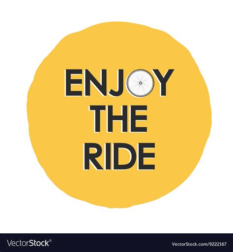 With Enjoy The Ride Text Logo Royalty Free Vector Image