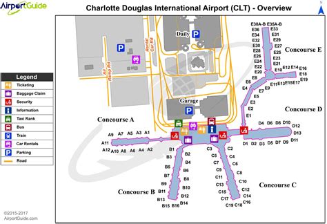 Charlotte Airport Terminal Map Charlotte Terminal Map