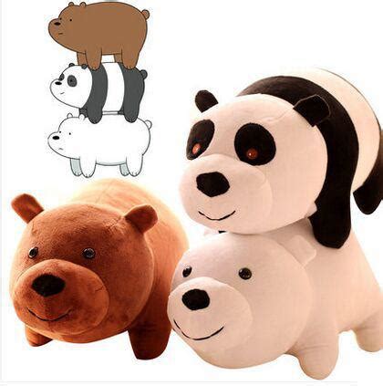 We bare bears plush crossbody bag (panda). 3pcs/set 25cm Popular Cartoon We Bare Bears Grizzly Ice ...