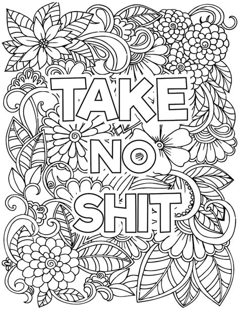Adult Swear Word Coloring Pages Adult Coloring Book With Swear Etsy