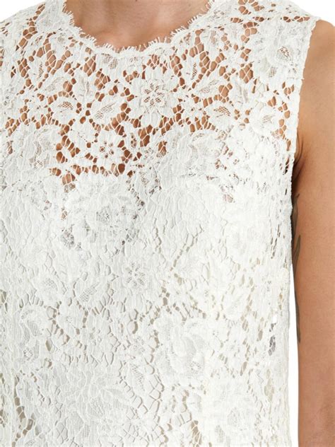 Dolce Gabbana Sleeveless Lace Top In White Lyst