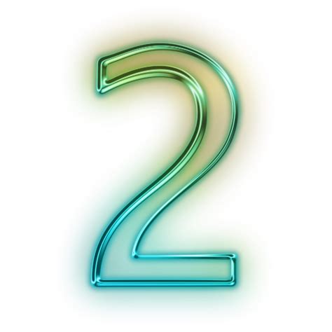 Number Two Clipart Png Images 3d Metallic Blue Neon Number Two Font