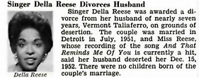 Singer Della Reese Divorces Husband Vermont Taliaferro - Jet Magazine ...