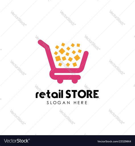 Retail Store Logo Design Template Shopping Cart Vector Image