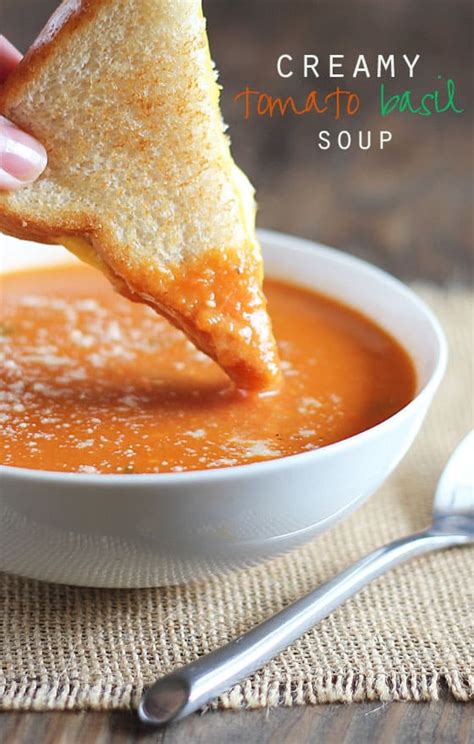 I would recommend only blending 1/3 to 1/2 of the soup, leaving some chuncks gives it a nice consistancy. Creamy Tomato Basil Soup | The Blond Cook