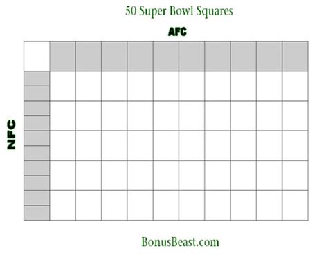Printable Football Squares 50 Printable Word Searches