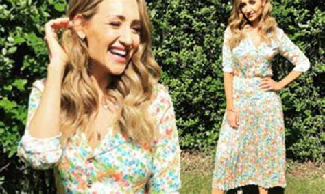 Catherine Tyldesley Keeps In High Spirits As She Poses In A Gorgeous Floral Sundress Daily