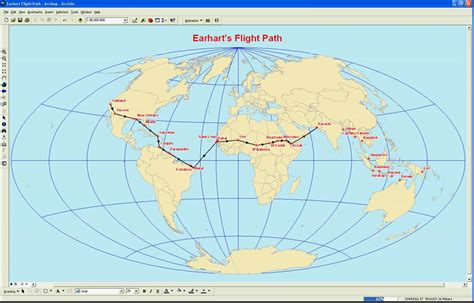 Amelia Earhart Flight Map