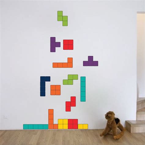 Classic Tetris Wall Decal Video Game Decal Murals Wall Mural Decals