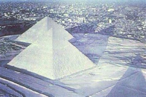 Cairo Snow Is This Picture Of Snow Covered Pyramids