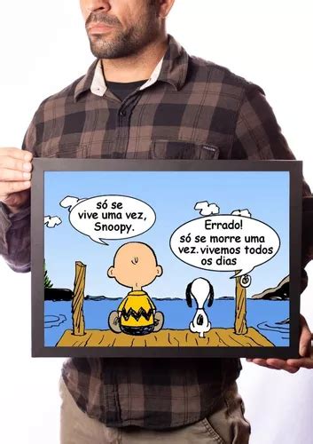 Quadro Charlie Brown And Snoopy Frase Só Se Vive Uma Vez