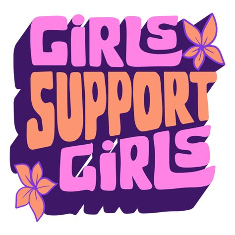 diseño png y svg de letras de chicas apoyan a chicas para camisetas