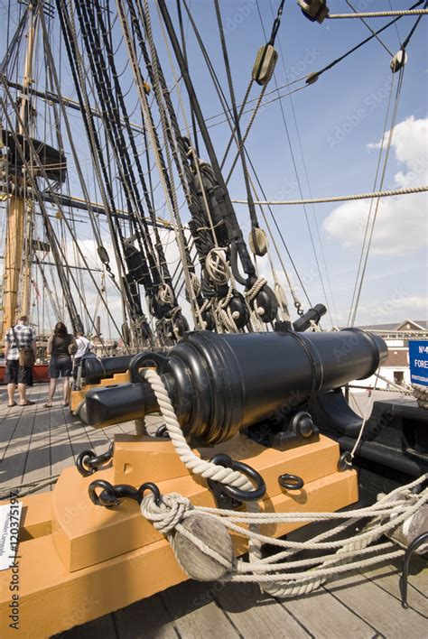 Hms Victory Top Deck Historic Naval Dockyard Portsmouth Stock Photo
