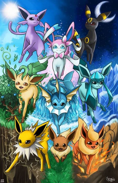 Eeveelutions By Pokurimio On Deviantart Cute Pokemon Wallpaper