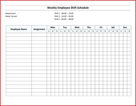 Employee Work Schedule Template Pdf Monthly Employee Schedule
