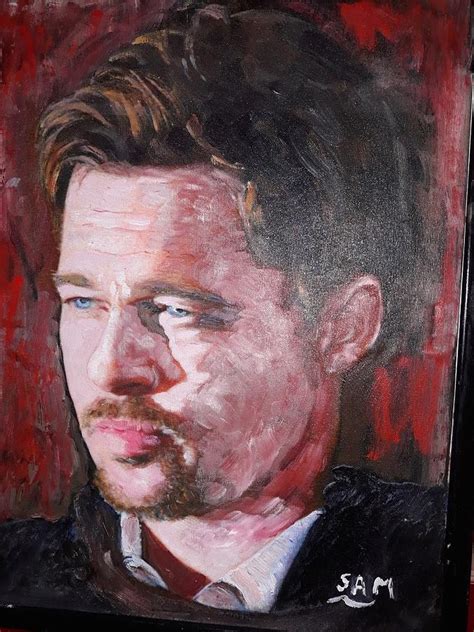Brad Pitt Painting By Sam Shaker Fine Art America