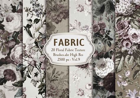 20 Floral Fabric Brushesabr Vol9 Free Photoshop Brushes At Brusheezy