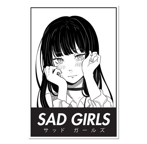 Anime Sticker Crying Girl Decal Manga Sticker Jdm Stickers Sad Girl