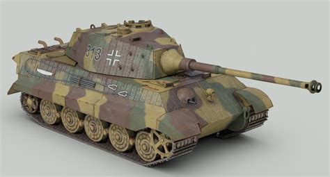 Ww2 German Tiger 2 Tank 3d Model Turbosquid 1231505