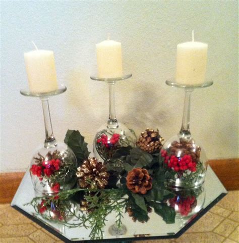 Wine Glass Centerpiece Christmas Centerpieces Diy Christmas Crafts Diy Christmas Table