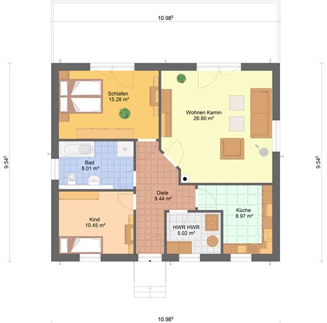 Doppelhaus grundriss ebenerdig mit walmdach architektur 3 zimmer. ᐅ Bungalow Minni 84 qm Wohnfläche | SawoHaus