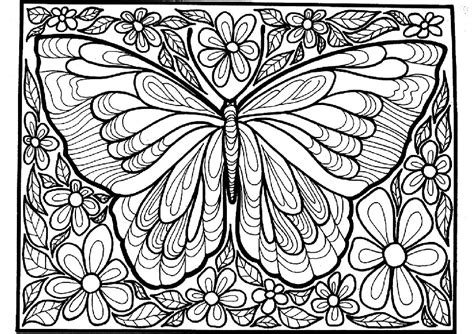 Detailed And Difficult To Color Hard Butterfly Coloring Pages For