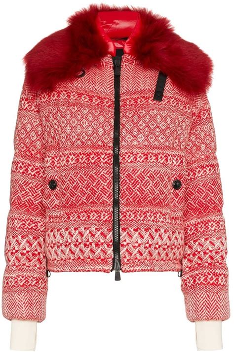 Moncler Grenoble Siusi Printed Fur Trimmed Feather Down Jacket Shopstyle