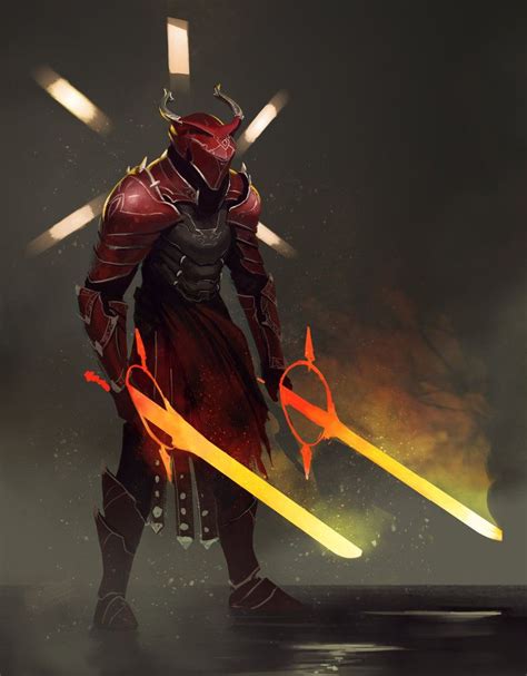 And Here They Stand Fantasy Armor Red Knight Character Art