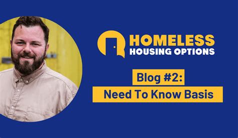 Need To Know Basis A Homeless Housing Options Blog Housing Options Scotland