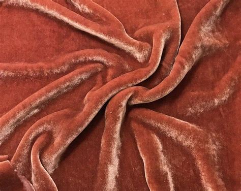 Orange Rust Hand Dyed Silk Velvet Fabric Etsy Silk Velvet Fabric