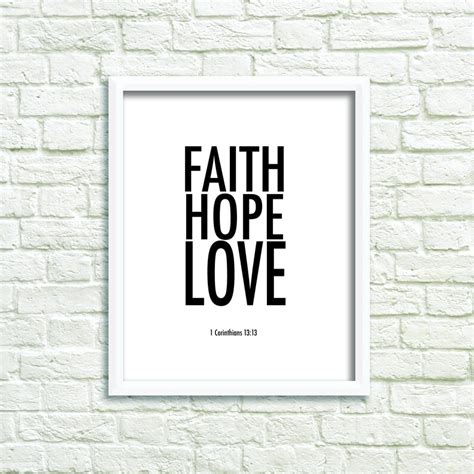 Faith Hope Love 1 Corinthians 1313 Bible Verse Decor Etsy