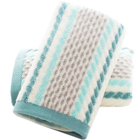 Pidada Hand Towels Set Of 2 Striped Pattern 100 Cotton