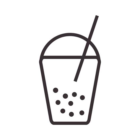 Fresh Ice Drink Boba Lines Hipster Logo Symbol Vector Icon Illustration