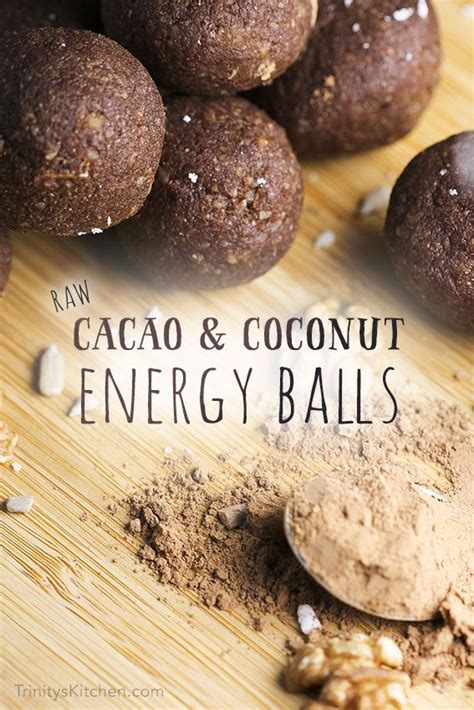 Raw Cacao Coconut Energy Balls By Trinity No Bake Vegan Gluten