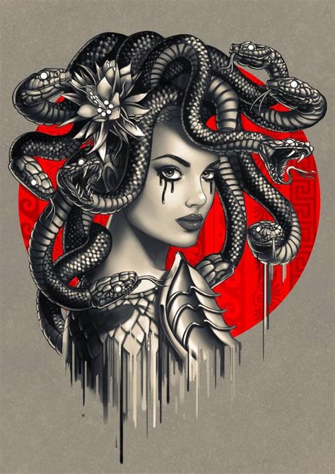 Medusa Art Print Medusa Drawing Medusa Art Medusa Tattoo Design