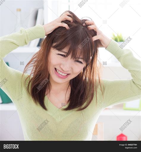 Asian Woman Scratching Image And Photo Free Trial Bigstock