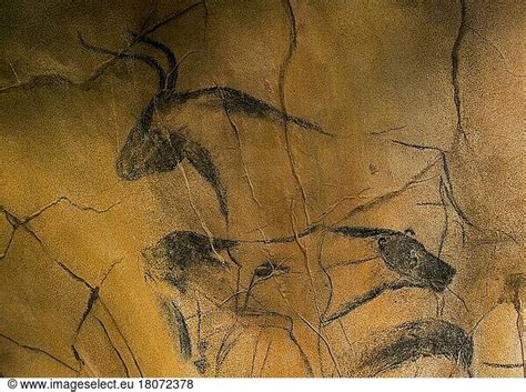 Replica Of Prehistoric Rock Paintings Of The Chauvet Cave Replica Of
