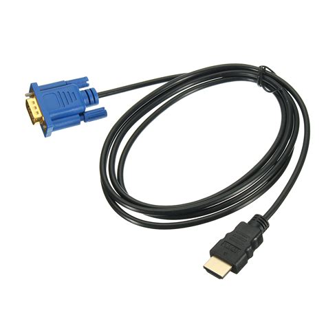 Hdmi to vga adapter video audio with aux 3.5mm connector cable converter 1080p. HDMI Gold Male To VGA HD-15 Male 15Pin Adapter Cable 6FT 1 ...