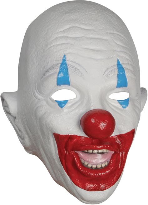 Star Power Adult Bald Creepy Clown Latex Mask White Blue Red One Size