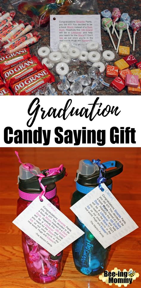 Gift ideas for graduation party. Graduation Candy Saying Water Bottle Gift