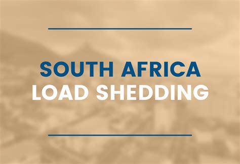 Load Shedding In South Africa Ckh Group
