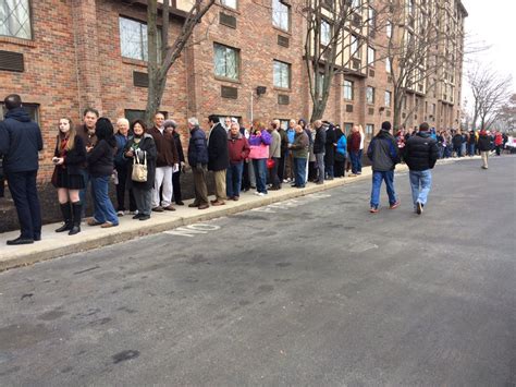 A Long Line Of People Waiting To See Realdonaldtrump In Nashua Nh