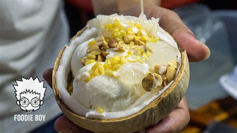 코코넛 아이스크림 Coconut Ice Cream Thai Street Food 방콕 딸랏롯빠이2 야시장 Youtube