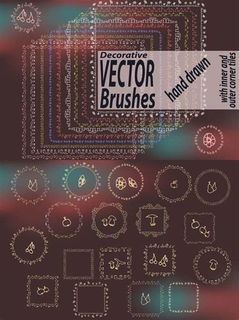 9 Decorative Vector Brushes Vector Brush Brush Vector Pattern