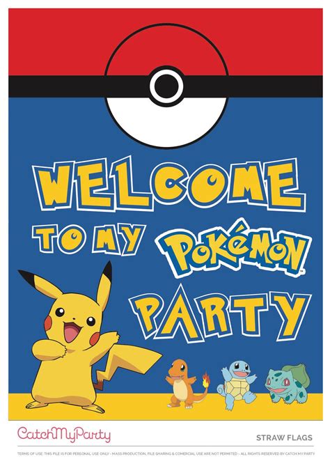 Pokemon Party Invites Printable