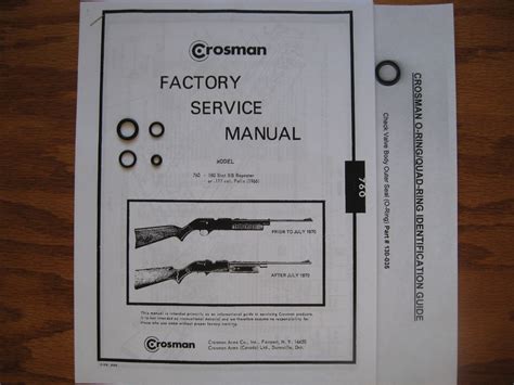 Crosman 760 Rifle Pre 1977 Seal Repair Kit Factory Service Manual