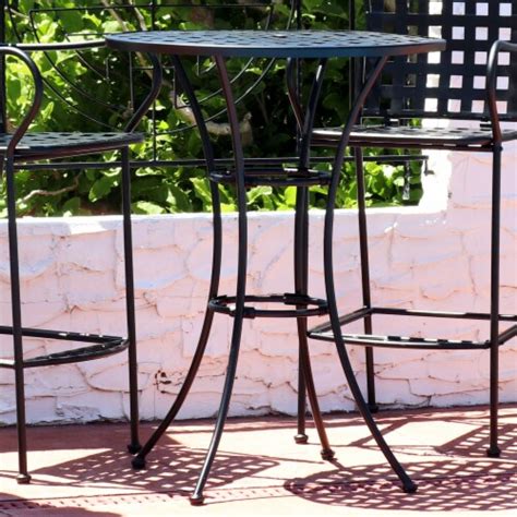 Sunnydaze 30 In Elegant Wrought Iron Round Patio Bar Height Table Black 395 King Soopers